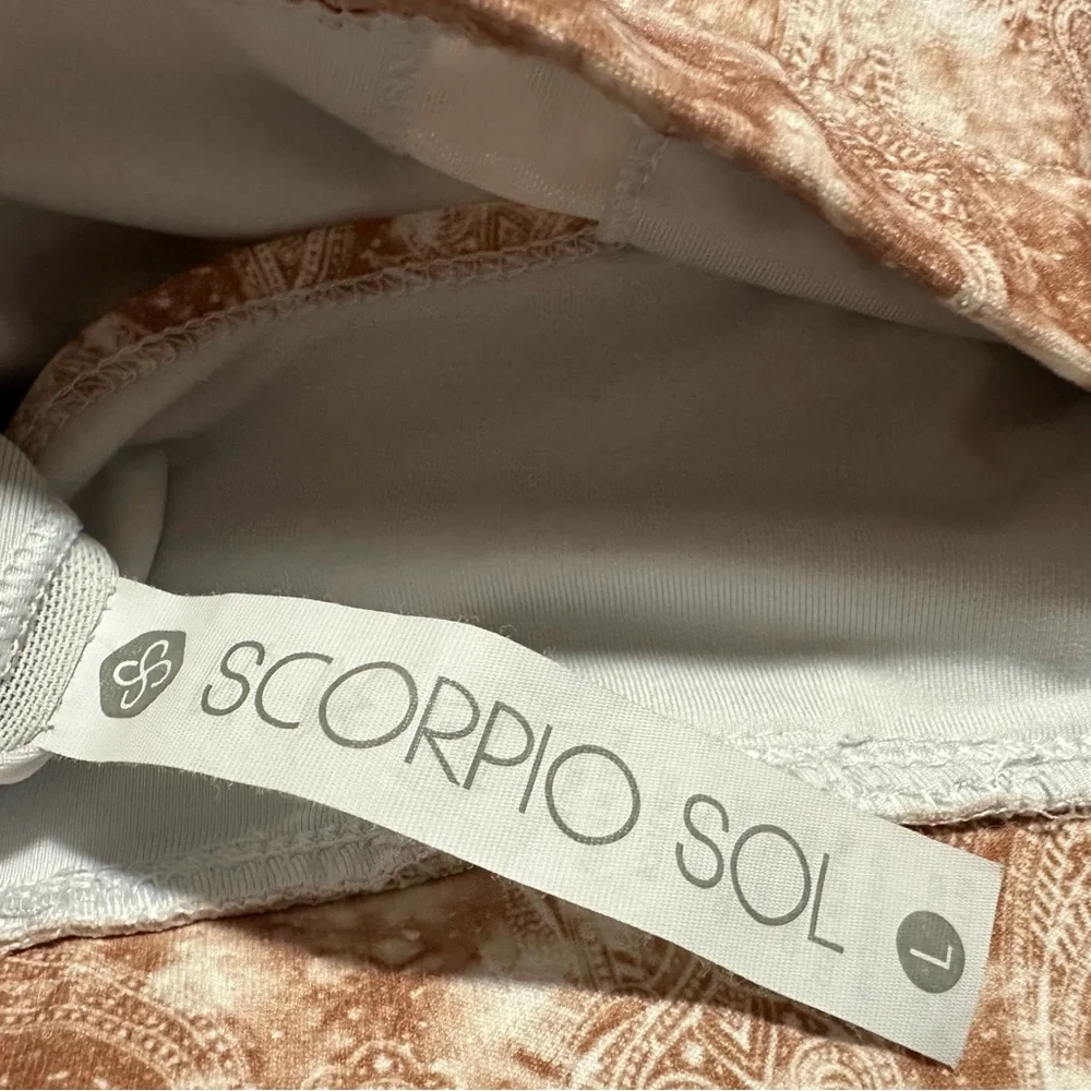 Scorpio Sol Tan and White Sports Bra - Picture 3 of 4